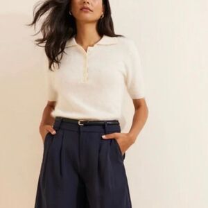 Pure Cashmere NYC Short Sleeve Polo Brushed Cashmere S